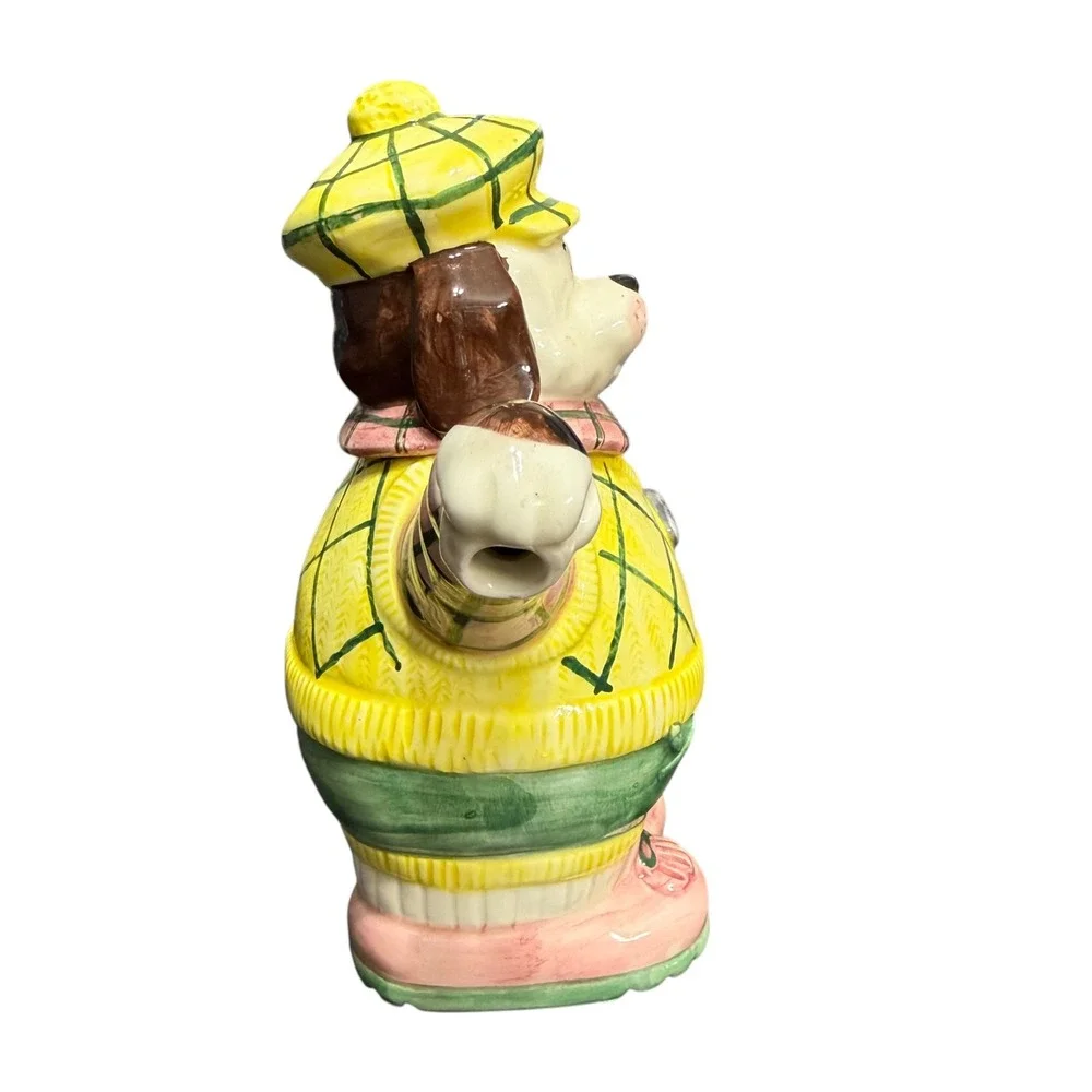 Omnibus OCI 1993 Golfer Dog Ceramic Teapot Hand Painted 17 oz Vintage